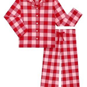 Wonder Nation Girls Long Sleeve Button Front Pajama Top & Pants Set Size S 6-6X